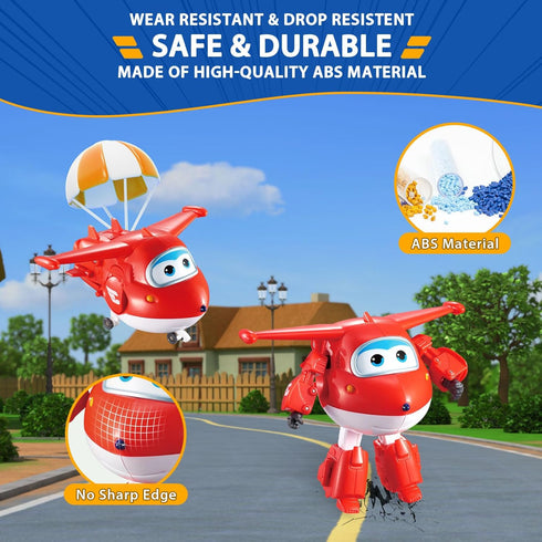 Super Wings Transformer Toys 4-Pack, 5" Action Figures, Educational Toys for Boys & Girls Age 3+