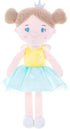 Gloveleya Dolls First Baby Girl Gifts, Soft Stuffed Doll Yellow, 15" with Gift Bag
