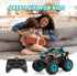 2.4Ghz 3 360 2 DYODYORC Remote Control Car, All Terrain Dinosaur Monster Truck Toys, RC Truck with Music, Lighting