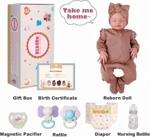 20 Inches 3+ ADFO Real Life Reborn Baby Dolls Girl Realistic Baby Doll Soft Vinyl Sleeping Newborn Baby Dolls