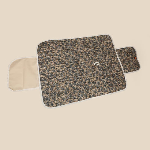 Floral Quilted Baby Diaper Changing Pad - Brown Floral Design