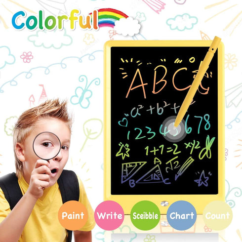 ORSEN LCD Writing Tablet 10 inch - Colorful Doodle Board for Kids, Toddler Toys for Ages 2-7 (Yellow)