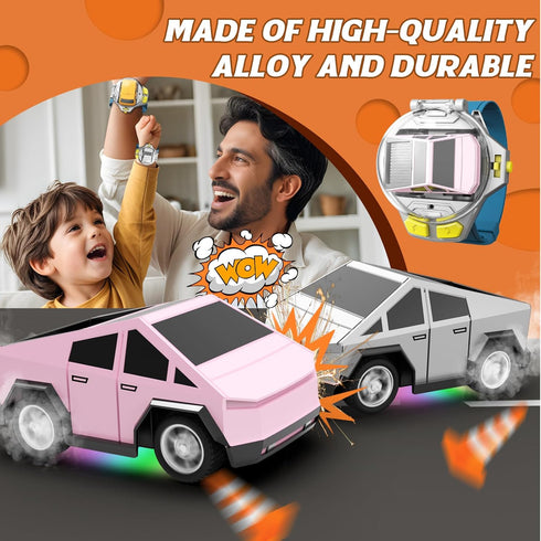 2.4 Watch Remote Control Car Toy, GHz Mini RC Cars Watch Toy with LED Lights USB Charging Wrist Controlled Small Racing