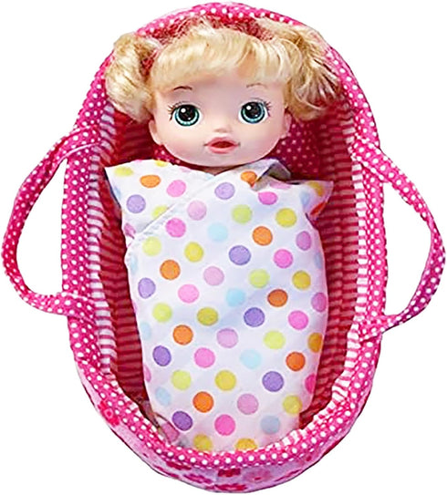 Baby Whitney 18" Pink Daisy Doll Carrier Bassinet Bed Carrier & Pillow, | Baby Doll Bassinets, Play Baby Doll Carrier