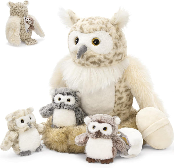 MorisMos 7 Pcs Owl Stuffed Animal with Babies Inside, 15 Inches Stuffed