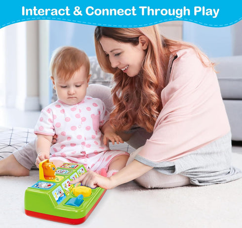 Baby Toys for 6-12 Months - Musical Pop-Up Cause and Effect Toys with Light & Music for Early Learning