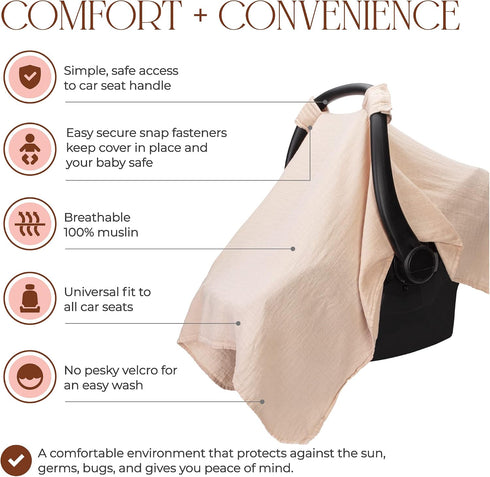 Comfy Cubs Swaddle Blankets for Baby Girl & Boy, Easy Adjustable Sleep Sack with Easy Access Zipper and Muslin Cotton