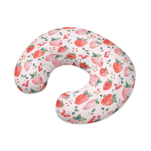 Forchrinse Pink Strawberry Nursing Pillow Cover for Girls Princess Nursing Pillow Slipcover for Breastfeeding Moms,Easy