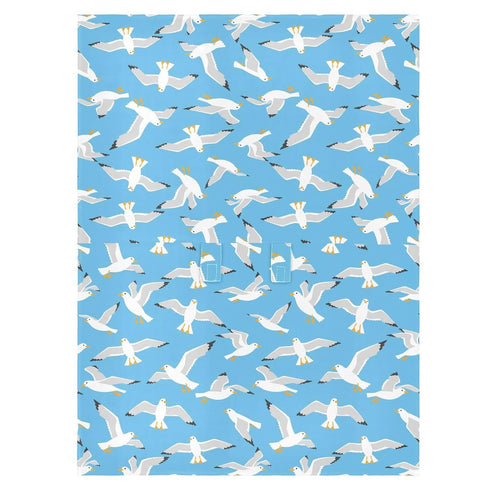 DOMIKING Sky Blue Seagulls Print Baby Car Seat Cover Breathable Infant Car Seat Cover for Babies Lightweight Carseat