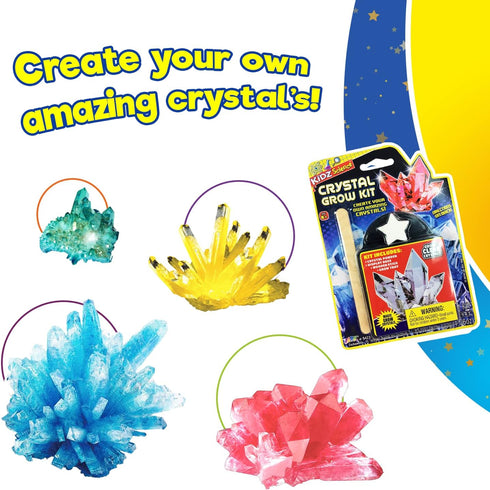 JA-RU Kids Science Kit Crystal Grow Kit (3 Crystal Kits), DIY Stem Learning Toys for Kids