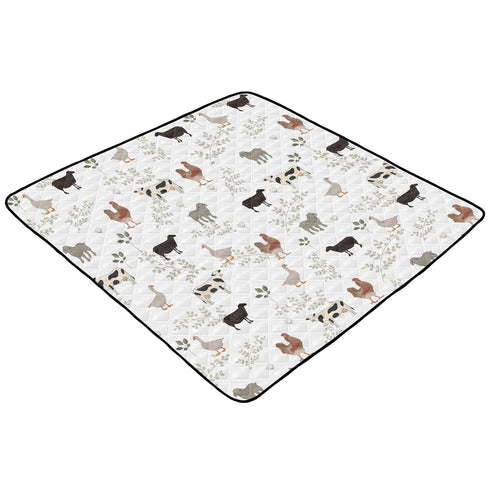 KICPOAY 50 50 Baby Play Mat Farm Cow Rooster Goose x Playpen Mats for Floor Play Gym Crawling Mat Non-Slip Cushioned