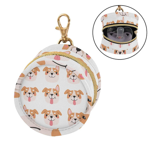 Dog Round Pacifier Storage Case with Zipper, Portable Pacifier Case for Travel, Diaper Bag & Purse, Pacifier Container