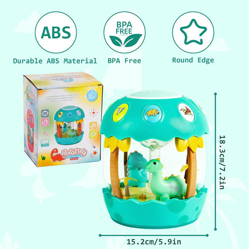 6-12 0-6 12-18 Tummy M SANMERSEN Baby Boy Toys Months, Dinosaur Rotating Light Up Musical Baby Toys for Months Newborn