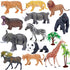 BOLZRA Playset, 3-5, 22Pcs Safari Animals Figures with Activity Play Mat & Storage Box, Realistic Plastic Jumbo Jungle