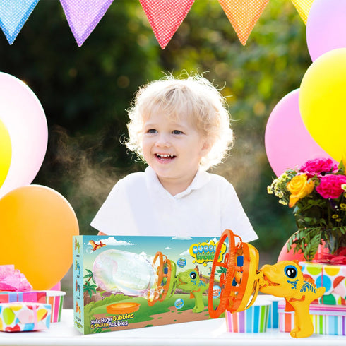 Dinosaur Bubble Gun Bubble Machine for Kids, Summer Party Favors Outdoor Toys, Birthday Gift for Ages 3-10