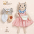 Set 3+ Golray Portable Dress Up Plush Doll with Storage Case, Cat & Dog Stuffed Animal Toys, Doll Clothes with Wooden