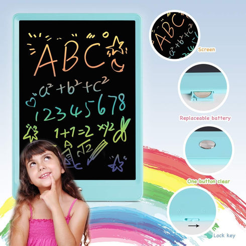 ORSEN 10 Inch LCD Doodle Board Writing Tablet for Kids, Colorful Drawing Pad, Educational Toy Gift for Ages 3-6