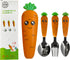 3 Pcs Easy Grip Baby Cutlery Set with Case - Stainless Steel Fork and Spoons for Toddlers