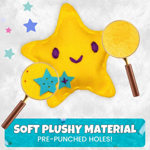 CRAFTSBEE 7+ 5 Cozy Magical Unicorn Sewing Kit for Girls - Create Adorable Felt Animals & a Pillow - Fun, Easy