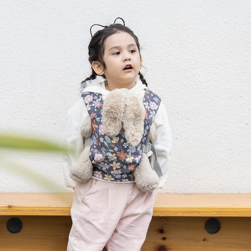 GAGAKU Kids Baby Carrier for Dolls, American Girl Bitty Realistic Baby Dolls Stuffed Animal Carrier - Blue Flowers