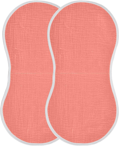KEIGE 1Pc Girls,11x22in,Salmon Salmon Burp Cloth,Unisex Large Absorbent Soft Cotton Muslin Burping Cloths for Newborn