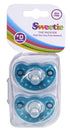 Sweetie Silicone Pacifier Refuser Soother, 100% Silicone BPA Free, 2 Count (Turquoise)