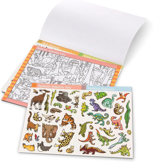 Melissa & Doug Seek and Find Sticker Pad, Animals (400+ Stickers, 14 Scenes to Color) for Kids Ages 4+