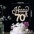 LINGTEER Happy 70th Birthday Gold Rhinestone Cake Topper, Cheers to 70th Birthday Party Decorations