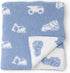 28"x40" L+L USA Construction Trucks Baby Blanket - DreamSoft Knit Throw for Crib, Stroller, Car Seat - Soft Newborn