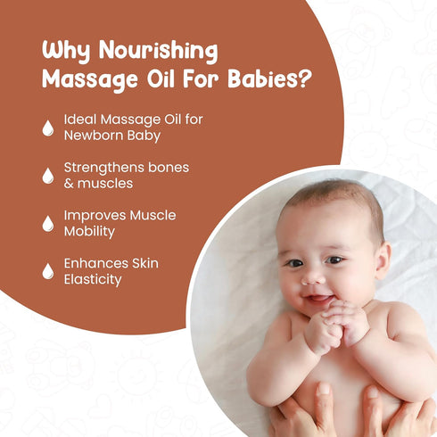 Mother Sparsh 18 100ml Ayurvedic Baby Massage Oil, Herbal extracts and Oils - Lajjalu, tagar, Almond & Avocado Oil