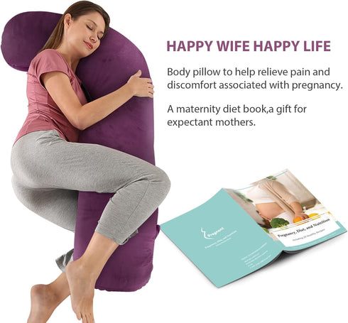 BATTOP Pregnancy Pillows for Sleeping,Maternity Body Pillow with Washable Cover,New Mom Gifts for Women,Support