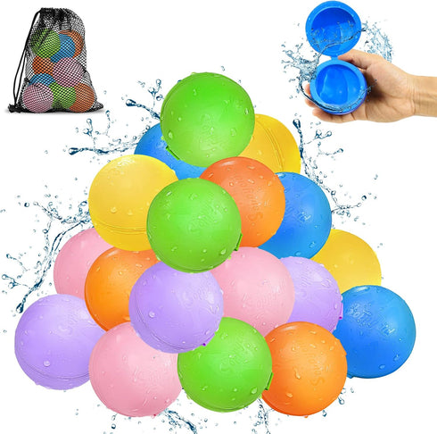 SOPPYCID Reusable Magnetic Water Balloons, Quick Fill Self Sealing Water Bombs for Kids Adult Water Polo Fight Games
