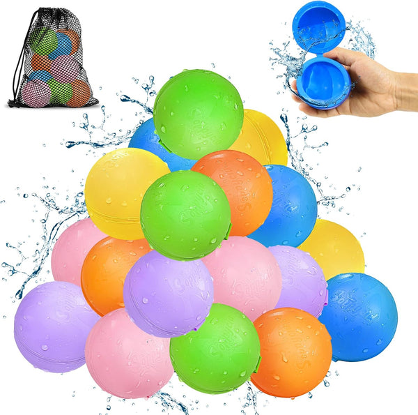 SOPPYCID Reusable Magnetic Water Balloons, Quick Fill Self Sealing Water Bombs for Kids Adult Water Polo Fight Games