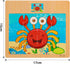 Wooden Jigsaw Puzzles Set - 12 Piece Colorful Educational Sea Animals for Kids 2-5 (4 Puzzles)