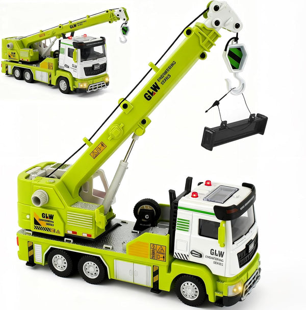 Voicinlili Crane Truck Toy for Boys-1:40 Simulation Model, Educational Construction Toys with Realistic