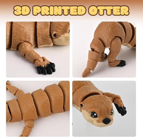 GemmiCho 3D 5.7" 3D 5-7 4-6 8-12 Printed Animals, Articulated Otter Toy, Printed Toys for Stress Relief, Animals