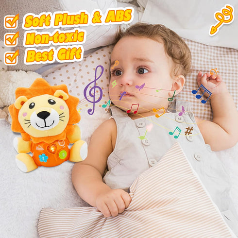 Baby Toys for 6 to 12 Months - Musical Lion Plush Toy for 1 Year Old Boys & Girls - Best Newborn Gift