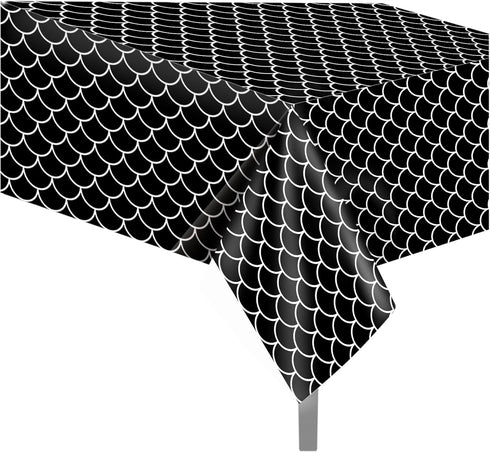 CC HOME 1 Pack Black Dragon Plastic Tablecloth 54 x 87 Inch for Buffet, Birthday Party, or Kitchen Use