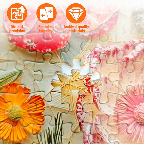 1000 24x24 Inches, Jigsaw Puzzles for Adults Pieces, Colorful Pretty Plant Floral Square Challenging Unique Puzzle