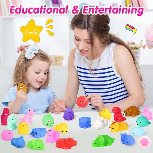 130pcs Party Favors Squishy Toys : Kawaii Squishies Fidget Toys Treasure Box Toy for Classroom Prizes Students Teacher