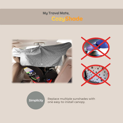 Universal Convertible Car Seat Cover - Backseat Shade & Sun Shade Visor Extender for Baby & Toddler - Rear & Forward