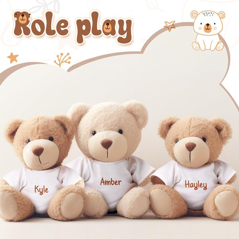 6 Pcs Sublimation Stuffed Bear Shirt Clothes - Fit 8-12 Inch Stuffed Animal Blank Plush Bear T-Shirts for DIY