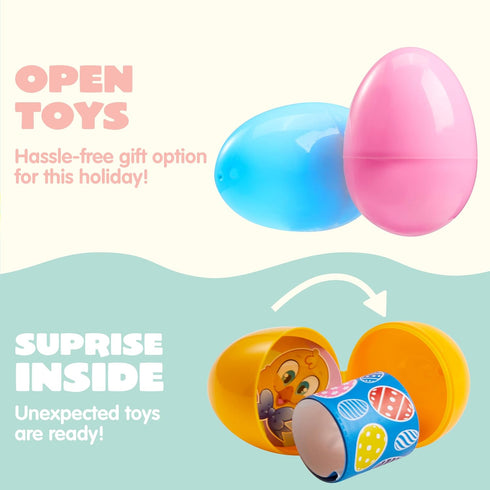 2.2' 60 JOYIN PCS Prefilled Pastel Eggs with Assorted Toys, Stuffed Toys for Easter Egg Hunt, Kids Basket Stuffer