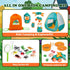 FUN LITTLE TOYS Kids Camping Set, Pop Up Play Tent with Battery Lantern and Drawstring Bag for Indoor Outdoor Pretend
