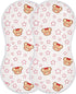 decor gift 4 Pack 22x11in Cotton Baby Burp Cloth Easy Care Cartoon Cute Red Stars Bear spit up Rags for Babies Girls