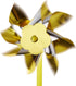 Bulk Pack of 50 Gold and Silver Two-Tone Pinwheels - 12" Tall with 10" Plastic Stem for Indoor and Outdoor Use