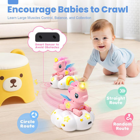 6-12 1 1st Duchong Baby Toy Months, Toys for Year Old Girl, Crawling Musical Unicorn Toys for Walking Toddler, Birthday