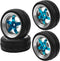 2.59in Rubber Tires & 12mm Hex Plastic Wheel Rims Set for Traxxas Kyosho HPI Tamiya Associated 1/10 RC Car