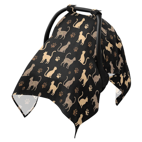 DOMIKING Leopard Cats Black Print Baby Car Seat Cover Breathable Infant Car Seat