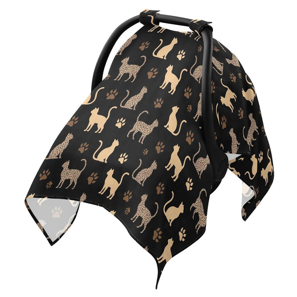 DOMIKING Leopard Cats Black Print Baby Car Seat Cover Breathable Infant Car Seat